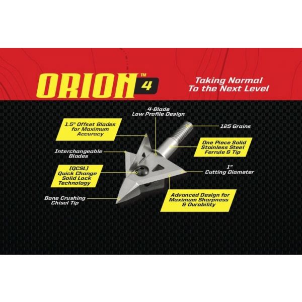 ORION 4 Broadhead- 4 Blade 125 Grn