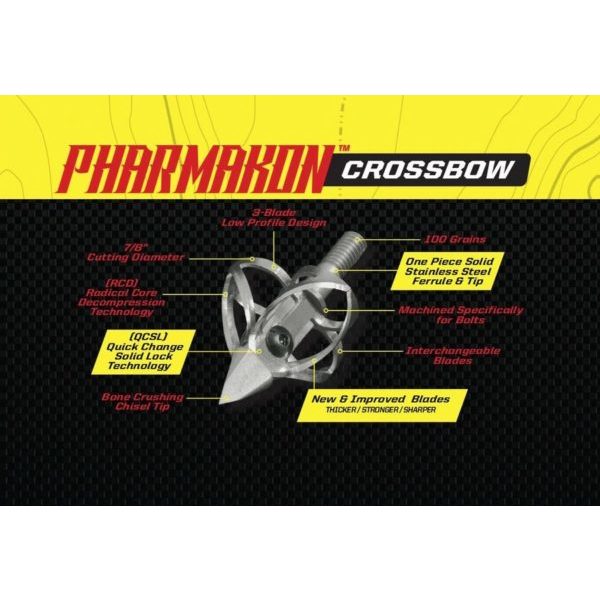 PHARMAKON Crossbow Model- 3 Blade 100 Grn