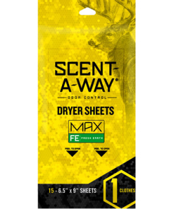 H.S. Scent-A-Way Max Odorless Dryer Sheets, Earth Scent, 6.5"x9", 15-Pack