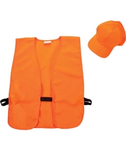 Allen Blaze Orange Hat and Vest Combo - Vest M/XL, Hat Fits Most