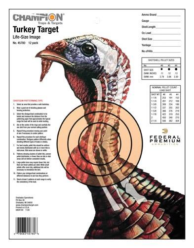 Champion Life Size Turkey Paper Target 12-pk