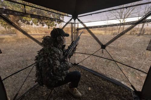 Rhino R180 2-Way See-Thru Mesh Ground Blind, 75"x75"x66", RTE