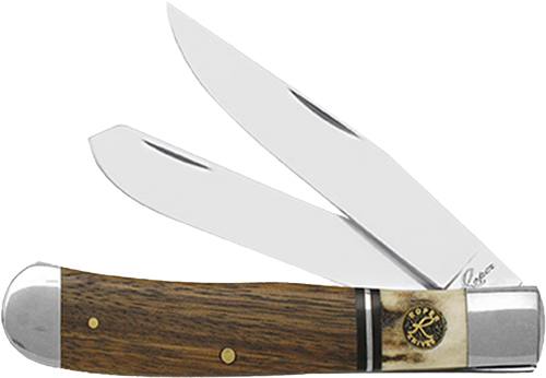 ABKT Roper Laredo Stag Trapper 3.25" Wood/Bone Handle