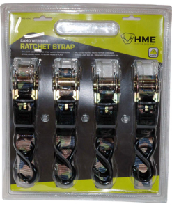 HME Ratchet Strap 1"x8' Camo Strap 4pk