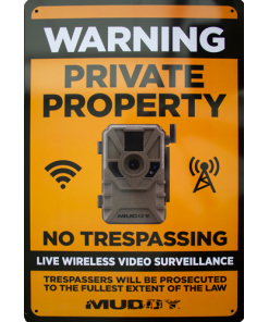 Muddy Live Wireless Video - Surveillance Sign 8"x12" 1ea