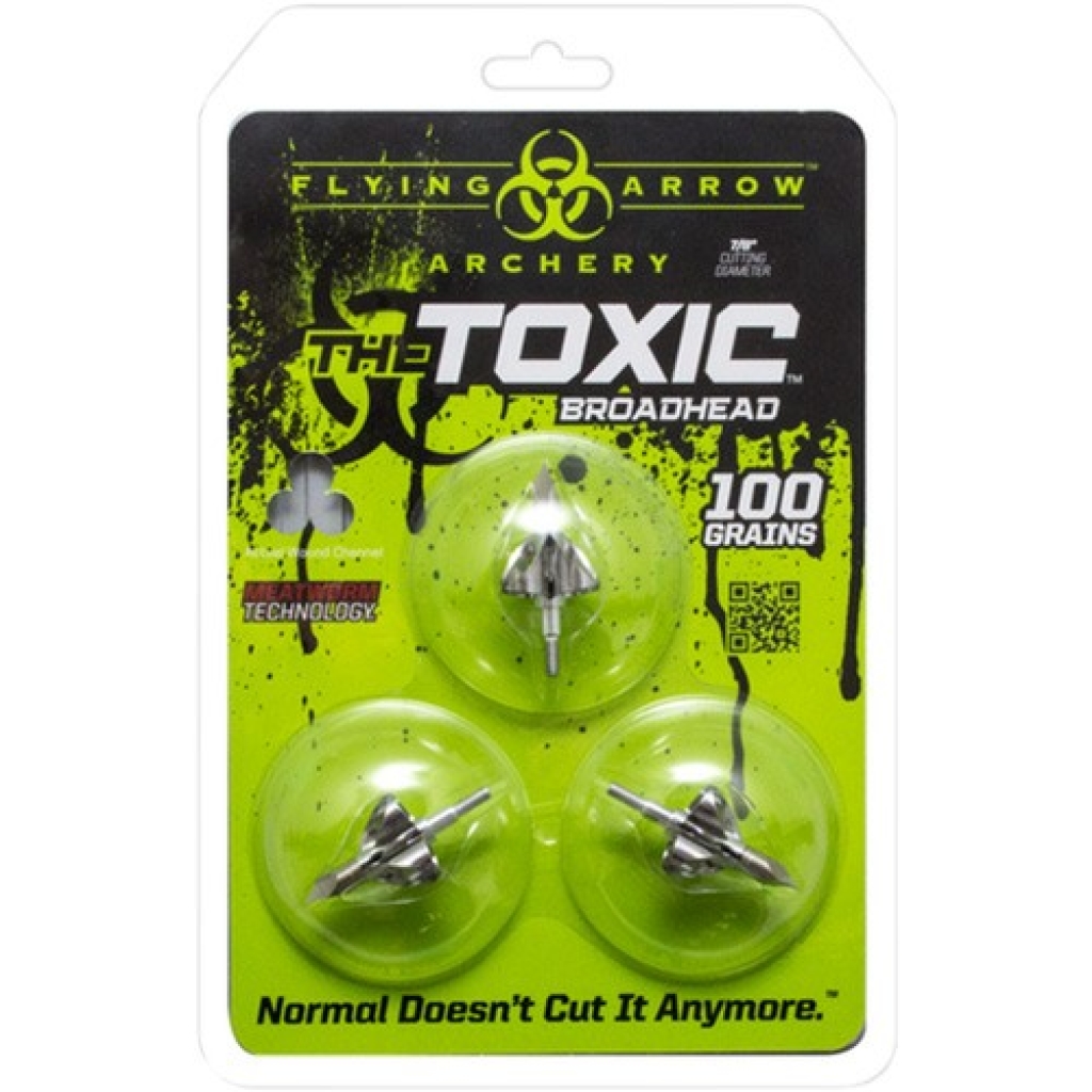 Flying Arrow Broadhead Toxic 100gr 78″ Cut 3pk Silver » GOT HUNTS