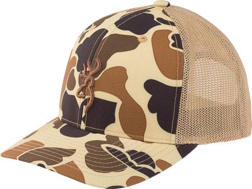 Browning Cupped Up Mesh 110 Snapback Cap - Vintage Tan Buckmark OSFM
