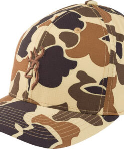 Browning Cupped Up 110 Snapback Cap Vintage Tan Buckmark OSFM